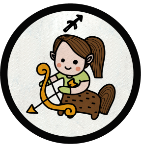 Parche redondo dibujo de sagitario