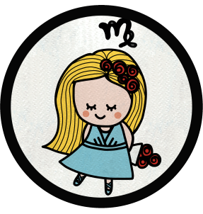 Parche redondo dibujo de virgo