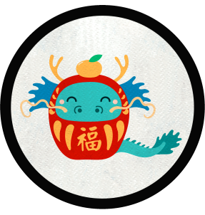 Parche redondo dragón chino