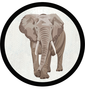 Parche redondo elefante