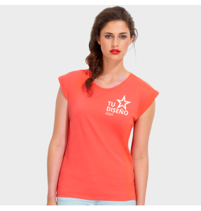 Camiseta mujer cuello ancho personalizada