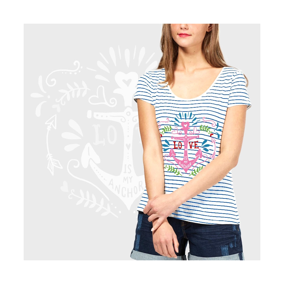 Camiseta mujer rayas personalizada