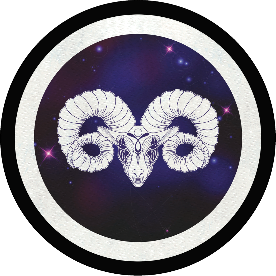 Parche redondo círculo astral aries