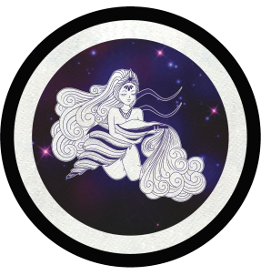 Parche redondo círculo astral acuario