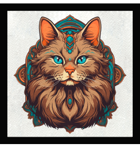 Parche cuadrado gato antiguo