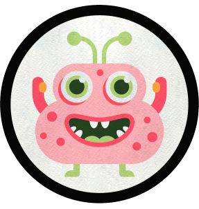 Parche redondo monstruo rosa