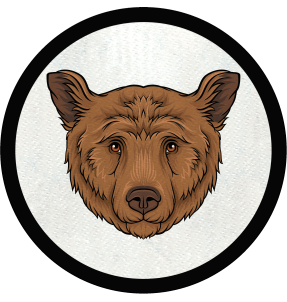 Parche redondo oso pardo