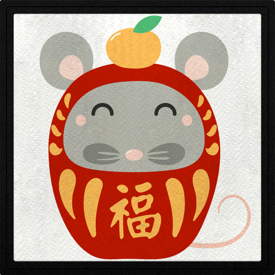 Parche cuadrado rata china