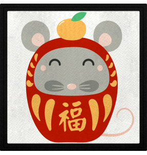 Parche cuadrado rata china