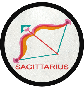 Parche redondo sagitario multicolor