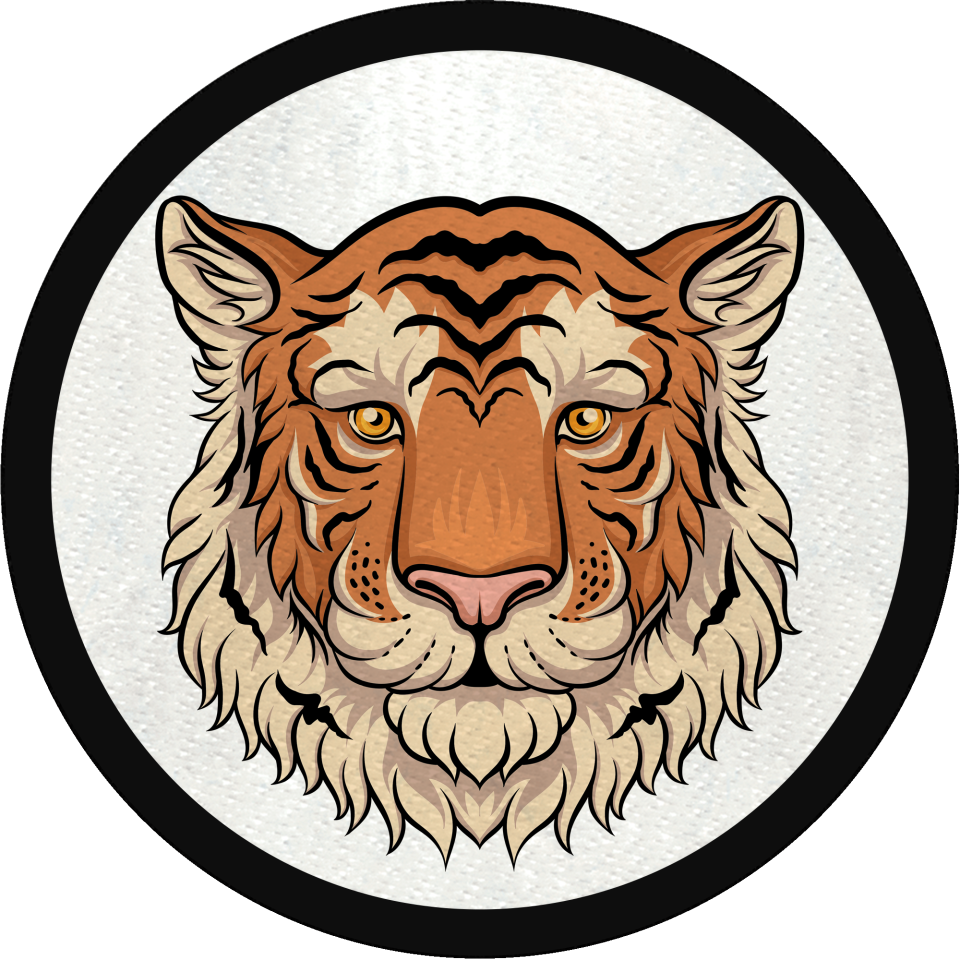 Parche redondo tigre