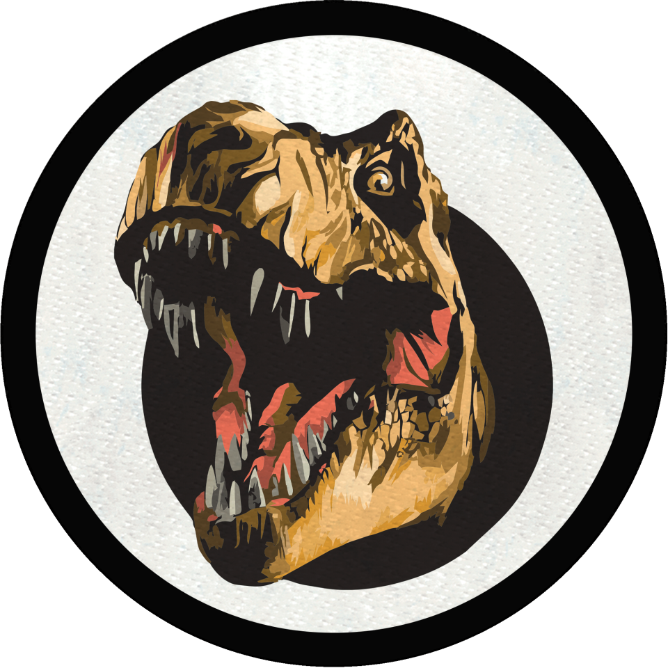 Parche redondo T-rex