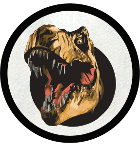 Parche redondo T-rex