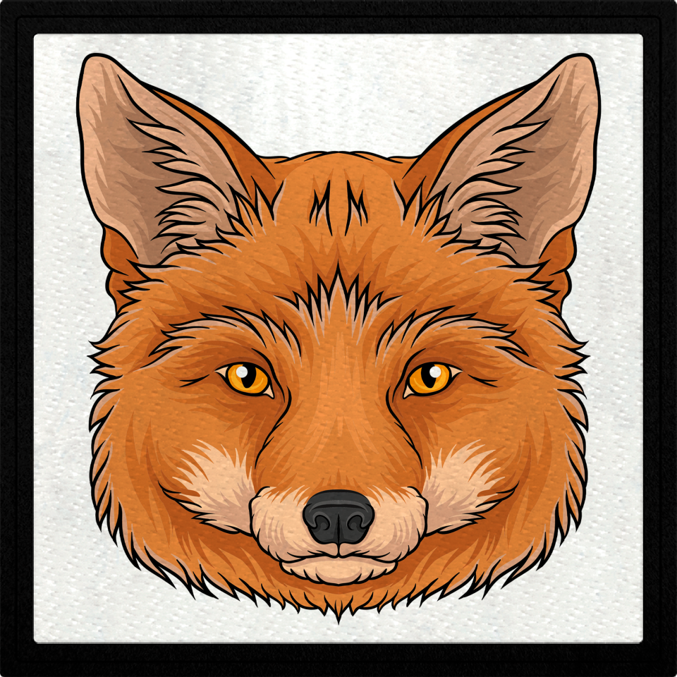 Parche cuadrado zorro rojo