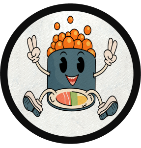 Parche redondo sushi de ikura