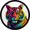 Parche redondo tigre colorido