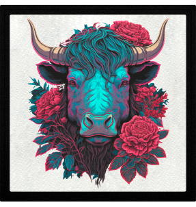 Parche cuadrado toro con rosas