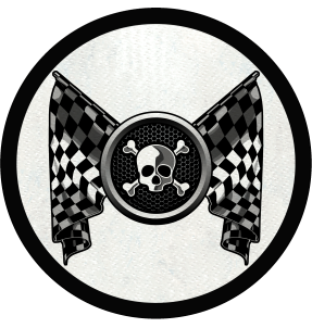 Parche redondo bandera con calaveras