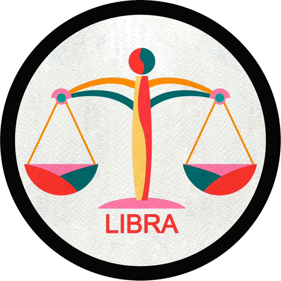 Parche redondo libra multicolor