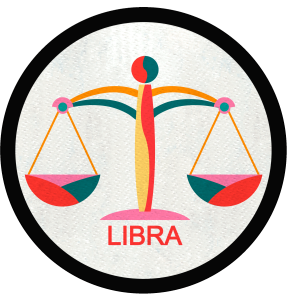 Parche redondo libra multicolor