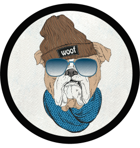 Parche redondo bulldog hipster