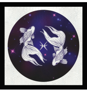Parche cuadrado círculo astral piscis