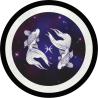 Parche redondo círculo astral piscis