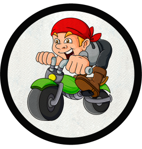 Parche redondo dibujo de moto