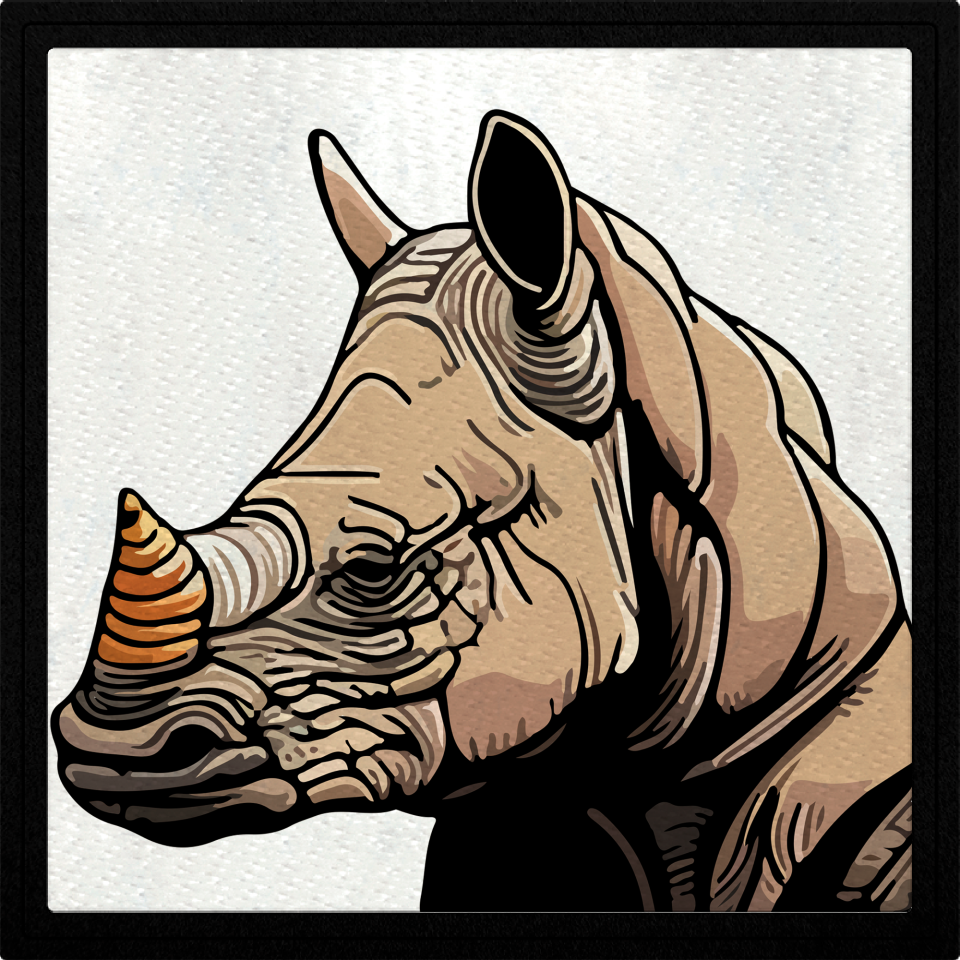 Parche cuadrado rinoceronte