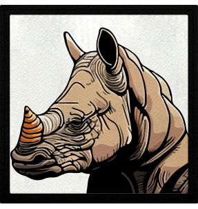 Parche cuadrado rinoceronte