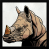 Parche cuadrado rinoceronte