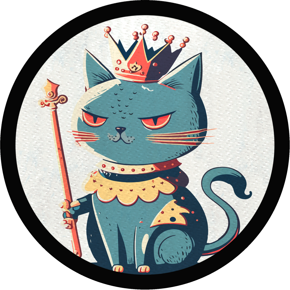 Parche redondo rey gato