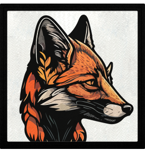 Parche cuadrado perfil cabeza de zorro