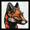 Parche cuadrado perfil cabeza de zorro