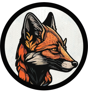 Parche redondo perfil cabeza de zorro