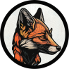 Parche redondo perfil cabeza de zorro