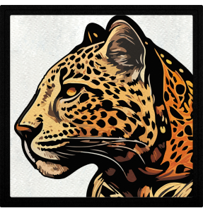 Parche cuadrado leopardo de perfil