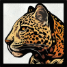 Parche cuadrado leopardo de perfil