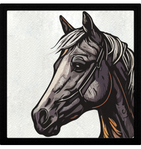 Parche cuadrado caballo negro