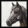 Parche cuadrado caballo negro