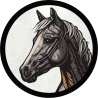 Parche redondo caballo negro