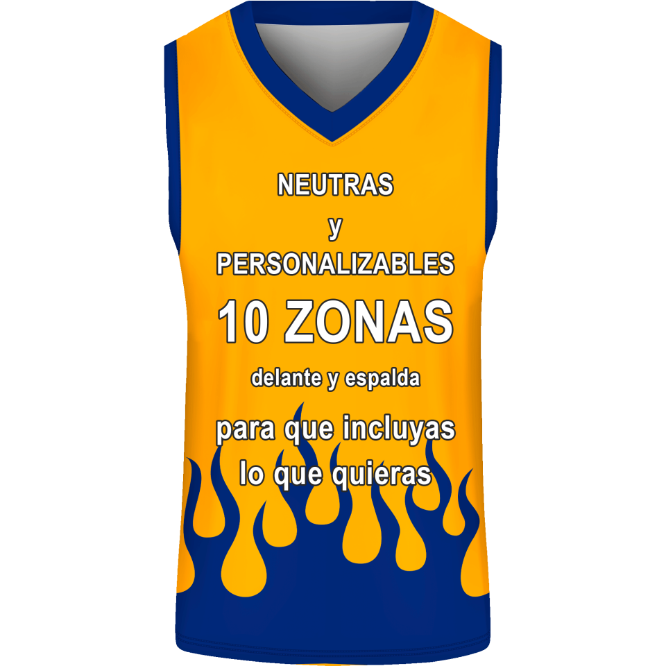 Camiseta baloncesto sublimada modelo Fuego personalizada