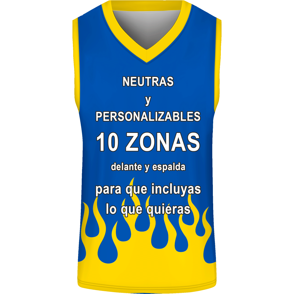 Camiseta baloncesto sublimada modelo Fuego personalizada