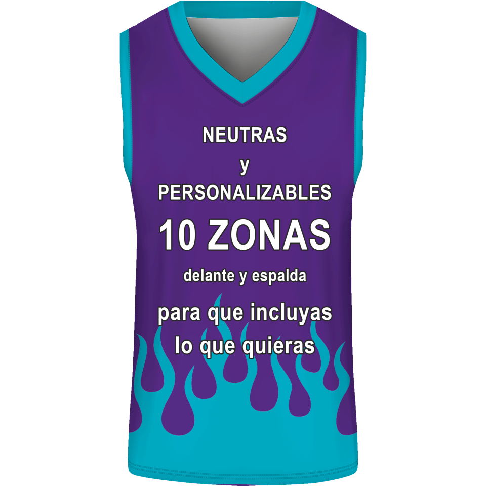 Camiseta baloncesto sublimada modelo Fuego personalizada