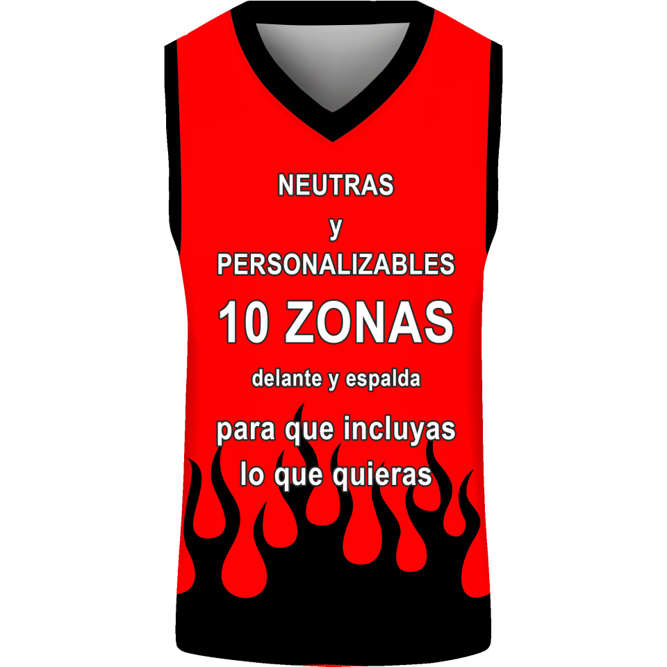 Camiseta baloncesto sublimada modelo Fuego personalizada