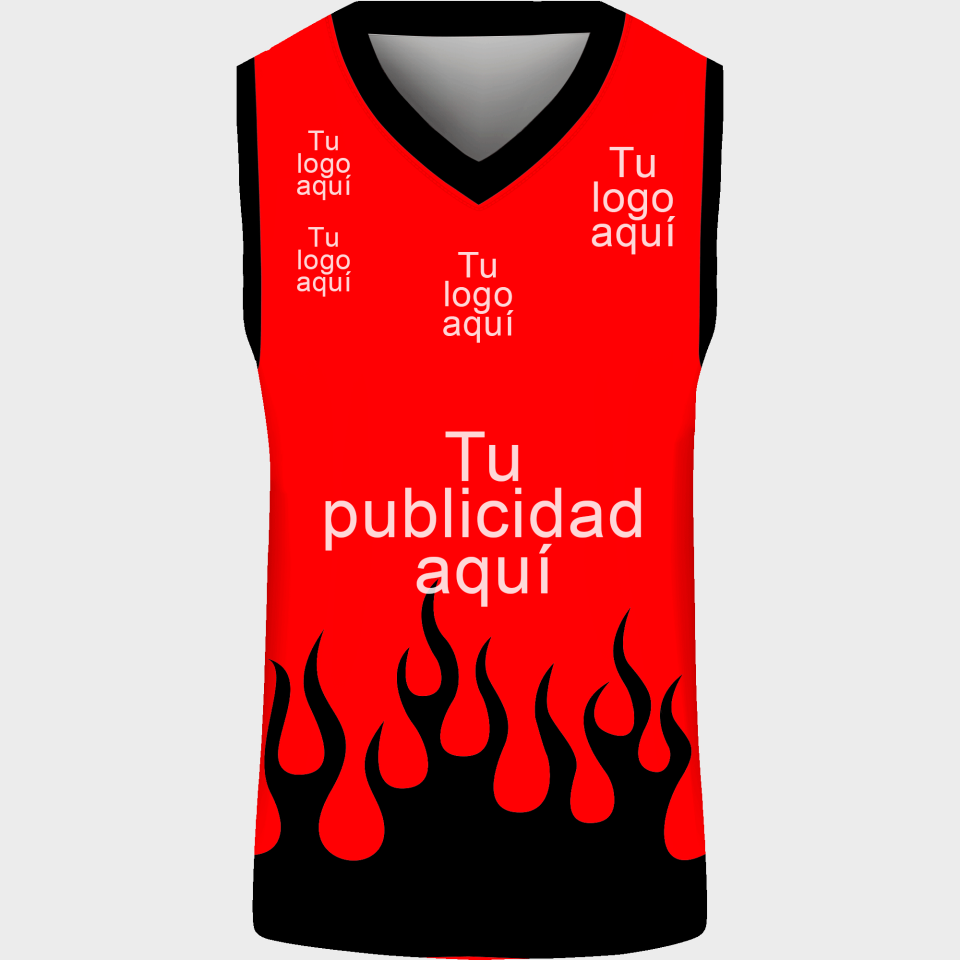 Camiseta baloncesto sublimada modelo Fuego personalizada
