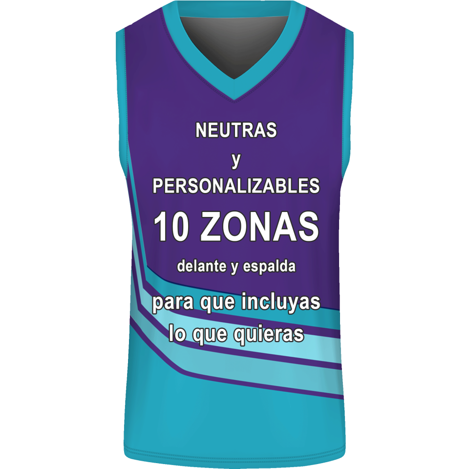 Camiseta baloncesto sublimada modelo Curvas personalizada