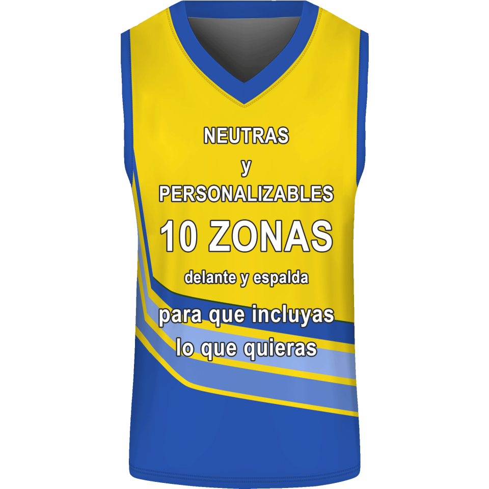 Camiseta baloncesto sublimada modelo Curvas personalizada