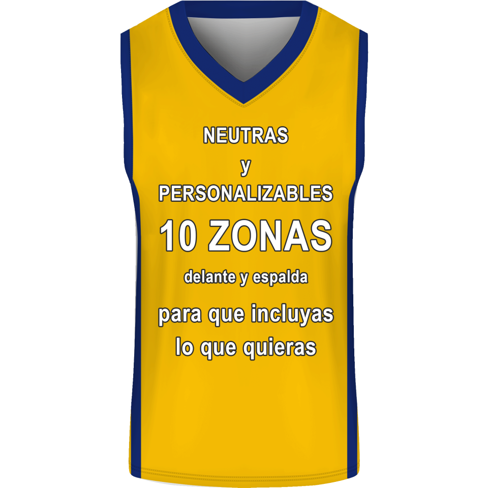 Camiseta baloncesto sublimada modelo Liso personalizada