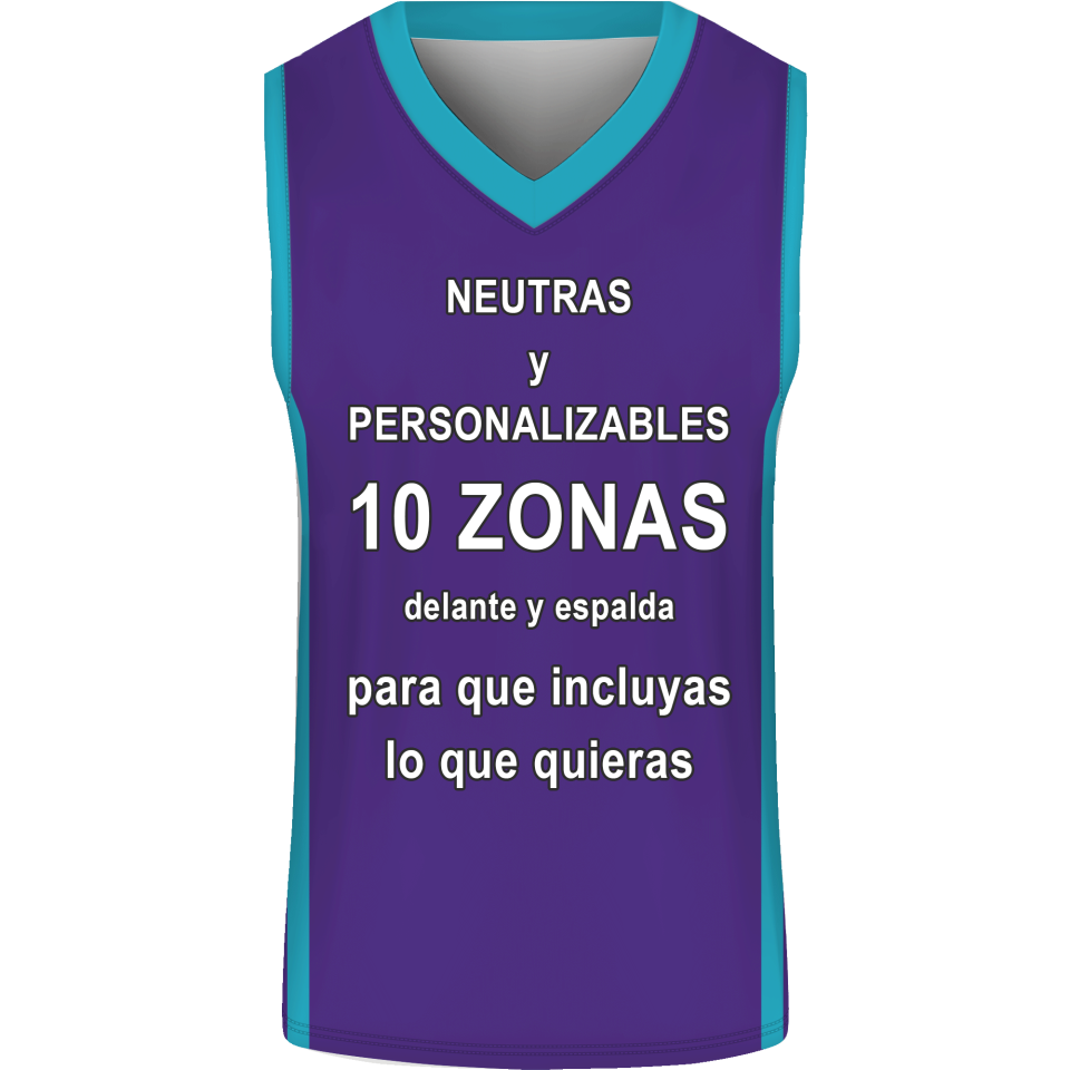 Camiseta baloncesto sublimada modelo Liso personalizada